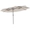 Costway 15FT Twin Patio Double-Sided Umbrella 48 Solar LED Lights Crank Outdoor Wine\Beige\Coffee\Orange\Turquoise